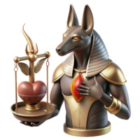 serene rustic extraordinary abstract Anubis, the jackal-headed god, weighs a human heart against a feather on a scale made of polished obsidian, dramatic chiaroscuro lighting, ancient Egyptian... png