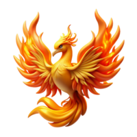 impressive creative vibrant modern A majestic phoenix rises from a pyre of flames, its feathers ablaze with vibrant orange and gold, embers drift upwards, Art Nouveau style high resolution original png