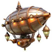 stunning abstract vibrant modern A majestic steampunk airship, copper and brass, intricate gears visible, lit by warm, flickering gaslight, detailed rivets and ornate carvings, floating above a... png