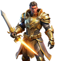 elegant minimalist elegant creative A steampunk warrior wearing intricate armor and wielding a glowing sword, dramatic backlighting, heroic fantasy style professional high quality png