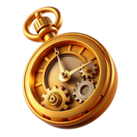 elegant abstract serene creative A close-up of a steampunk pocket watch, intricate gears and cogs, warm golden light, hyperrealistic style exclusive professional png
