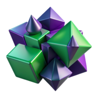 stunning vintage vibrant artistic Fractured geometric shapes, primarily triangles and squares, in shades of deep violet and emerald green, lit by a soft, ambient glow, Cubist style professional... png