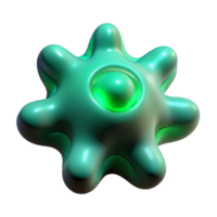 magnificent rustic dramatic artistic A single, bioluminescent amoeba-like shape, morphing and pulsating, emitting a soft, green glow, Bio-Art style authentic high resolution png