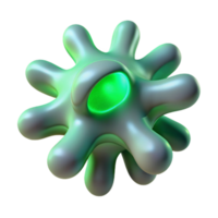 extraordinary vintage elegant rustic A single, bioluminescent amoeba-like shape, morphing and pulsating, emitting a soft, green glow, Bio-Art style original authentic png