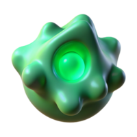 wonderful artistic impressive artistic A single, bioluminescent amoeba-like shape, morphing and pulsating, emitting a soft, green glow, Bio-Art style 4K detailed png