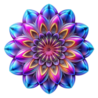 serene artistic beautiful artistic A kaleidoscopic explosion of fractal patterns, in neon colors, illuminated by a strobe light effect, Psychedelic style premium detailed png