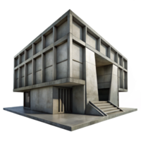 elegant vintage stunning rustic Brutalist concrete library, imposing and geometric, harsh shadows, overcast sky, gritty and realistic, 4K authentic png
