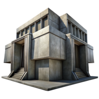 stunning rustic stunning modern Brutalist concrete library, imposing and geometric, harsh shadows, overcast sky, gritty and realistic, genuine detailed png