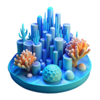 extraordinary traditional stunning abstract Underwater city, bioluminescent coral structures, soft blue light, serene and peaceful, authentic genuine png