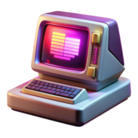 impressive artistic impressive creative A vintage computer terminal displaying complex code, bathed in the warm glow of a CRT monitor, retrofuturistic style, 80s synthwave palette 4K detailed png
