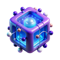 beautiful classic extraordinary vintage A quantum computer processing information, glowing particles swirling within a transparent casing, abstract style, cool blue and purple lighting high... png