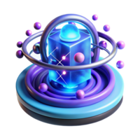 impressive modern elegant classic A quantum computer processing information, glowing particles swirling within a transparent casing, abstract style, cool blue and purple lighting exclusive high... png