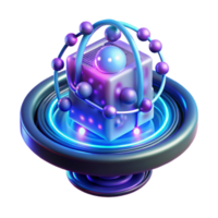 impressive contemporary dramatic traditional A quantum computer processing information, glowing particles swirling within a transparent casing, abstract style, cool blue and purple lighting... png
