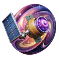 beautiful creative magnificent modern A satellite orbiting a vibrant, swirling nebula, detailed solar panels and antenna, cosmic and technological elements combined, realistic style genuine high... png