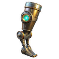 beautiful artistic wonderful abstract A close-up of a steampunk prosthetic leg, intricate gears and pistons visible, lit by a cool, clinical light professional original png