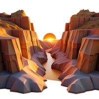 extraordinary abstract magnificent vintage A desert canyon at sunset, warm hues and long shadows, panoramic view, photographic style exclusive original png