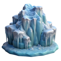 dramatic creative vibrant abstract A frozen waterfall, intricate ice formations, crisp winter light, realistic render high resolution authentic png