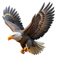 impressive modern serene contemporary A majestic bald eagle soaring through the sky, sharp focus on the eagle, dynamic pose, wildlife photography premium authentic png