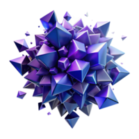 impressive classic elegant modern A chaotic explosion of geometric shapes, primarily triangles and squares, in shades of deep violet and electric blue, lit by a soft, ambient glow, resembling a... png