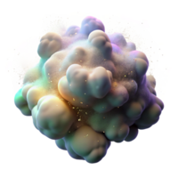beautiful contemporary dramatic contemporary A dense cloud of iridescent particles, swirling and coalescing in a zero-gravity environment, lit by a hidden, internal light source, resembling nebula... png
