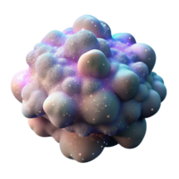 serene creative stunning modern A dense cloud of iridescent particles, swirling and coalescing in a zero-gravity environment, lit by a hidden, internal light source, resembling nebula dust genuine... png