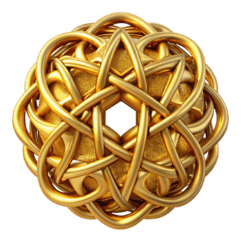 sereno contemporáneo vibrante artístico un intrincado enrejado de entretejido, dorado hilos, formando complejo geométrico patrones, iluminado por un cálido, dorado brillo, parecido a un antiguo tapiz... png