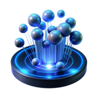 impressive contemporary elegant creative An abstract representation of data flow, visualized as streams of light particles moving through a dark, digital space, illuminated by a cool, blue glow... png