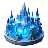 magnificent vintage wonderful abstract An ice castle, intricate ice sculptures, blue and white lighting, frozen landscape, magical, original exclusive png