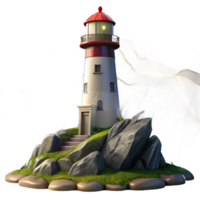 magnificent artistic serene minimalist A solitary lighthouse on a rocky coast, stormy weather, dramatic lighting, romanticism, digital painting, authentic exclusive png
