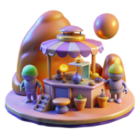 magnificent vintage wonderful artistic A futuristic marketplace on a distant planet, alien vendors selling strange goods, warm, golden hour lighting, fantasy art style authentic high resolution png