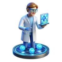 magnificent minimalist magnificent vintage A scientist working on a complex holographic interface, cool, blue lighting, photorealistic style detailed premium png