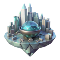 beautiful creative beautiful abstract A giant, crystalline alien artifact hovering over a futuristic city, soft, ethereal lighting, surreal style high resolution original png