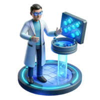 wonderful classic wonderful abstract A scientist working on a complex holographic interface, cool, blue lighting, photorealistic style genuine genuine png