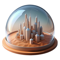 impressive artistic magnificent rustic A futuristic city built inside a giant dome on a barren planet, soft, diffused lighting, matte painting style exclusive high resolution png