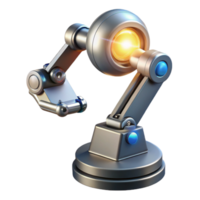 dramatic abstract dramatic vintage A chrome and glass robotic arm delicately holding a glowing orb of data, illuminated by a single spotlight from above in a dark, chiaroscuro style detailed authentic png