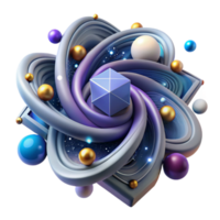 dramatic minimalist extraordinary contemporary A quantum computer processing complex algorithms, visualized as swirling nebulae and constellations, in a cosmic, abstract style, with ethereal... png