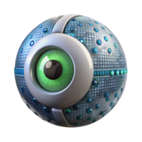 elegant artistic beautiful creative A cybernetic eye gazing into a digital landscape filled with binary code, rendered in a cyberpunk, gritty style, with harsh, contrasting lighting premium... png