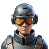 impressive abstract vibrant creative A futuristic soldier wearing augmented reality goggles, illustrated in a gritty, realistic style, with dramatic, rim lighting genuine 4K png