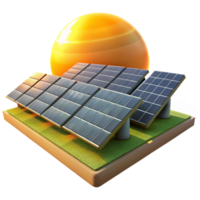 vibrant vintage magnificent artistic A field of solar panels stretching towards the horizon, depicted in a photorealistic, landscape style, with warm, golden hour lighting genuine high resolution png