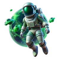 stunning traditional dramatic modern A lone astronaut, clad in a bioluminescent spacesuit, drifts through a nebula of swirling emerald and sapphire gases, illuminated by the distant glow of a... png