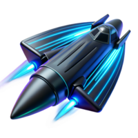 magnificent rustic elegant rustic A sleek, black spaceship with pulsating neon blue engine trails warps through a fractal dimension. Abstract, vibrant, psychedelic premium genuine png
