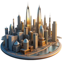 impressive artistic serene modern A panoramic view of a sprawling, futuristic metropolis, with flying vehicles and towering skyscrapers reaching towards the sky. Warm, golden hour lighting.... png