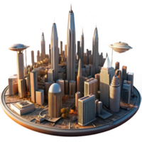 elegant minimalist impressive minimalist A panoramic view of a sprawling, futuristic metropolis, with flying vehicles and towering skyscrapers reaching towards the sky. Warm, golden hour lighting.... png