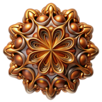 extraordinary creative impressive artistic A fractal pattern of intricate, self-replicating designs, rendered in metallic copper and bronze, illuminated by a warm, golden light, art nouveau style... png
