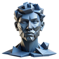 wonderful creative stunning abstract A deconstructed portrait composed of fragmented geometric shapes, rendered in cool blues and greys, cubist style, strong, directional lighting detailed high... png