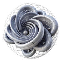 wonderful abstract elegant minimalist A dynamic flow of particles, tracing intricate curves and spirals, in a monochromatic palette of greys, futuristic style, illuminated by a grid of thin,... png