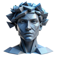 wonderful creative beautiful minimalist A deconstructed portrait composed of fragmented geometric shapes, rendered in cool blues and greys, cubist style, strong, directional lighting high... png