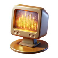 wonderful abstract magnificent vintage A vintage computer monitor displaying a cascading waterfall of binary code, bathed in the warm glow of CRT light, pixel art style, retro lighting... png