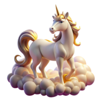 beautiful contemporary serene abstract A graceful unicorn with a coat of pearlescent white and a horn of twisted gold, standing on a cloud of stardust, bathed in the warm light of a double sunset.... png
