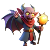 impressive creative stunning creative A mischievous imp with bat wings and a pointed tail, stealing a glowing orb from a sleeping wizard. Cartoonish style, dramatic lighting professional original png